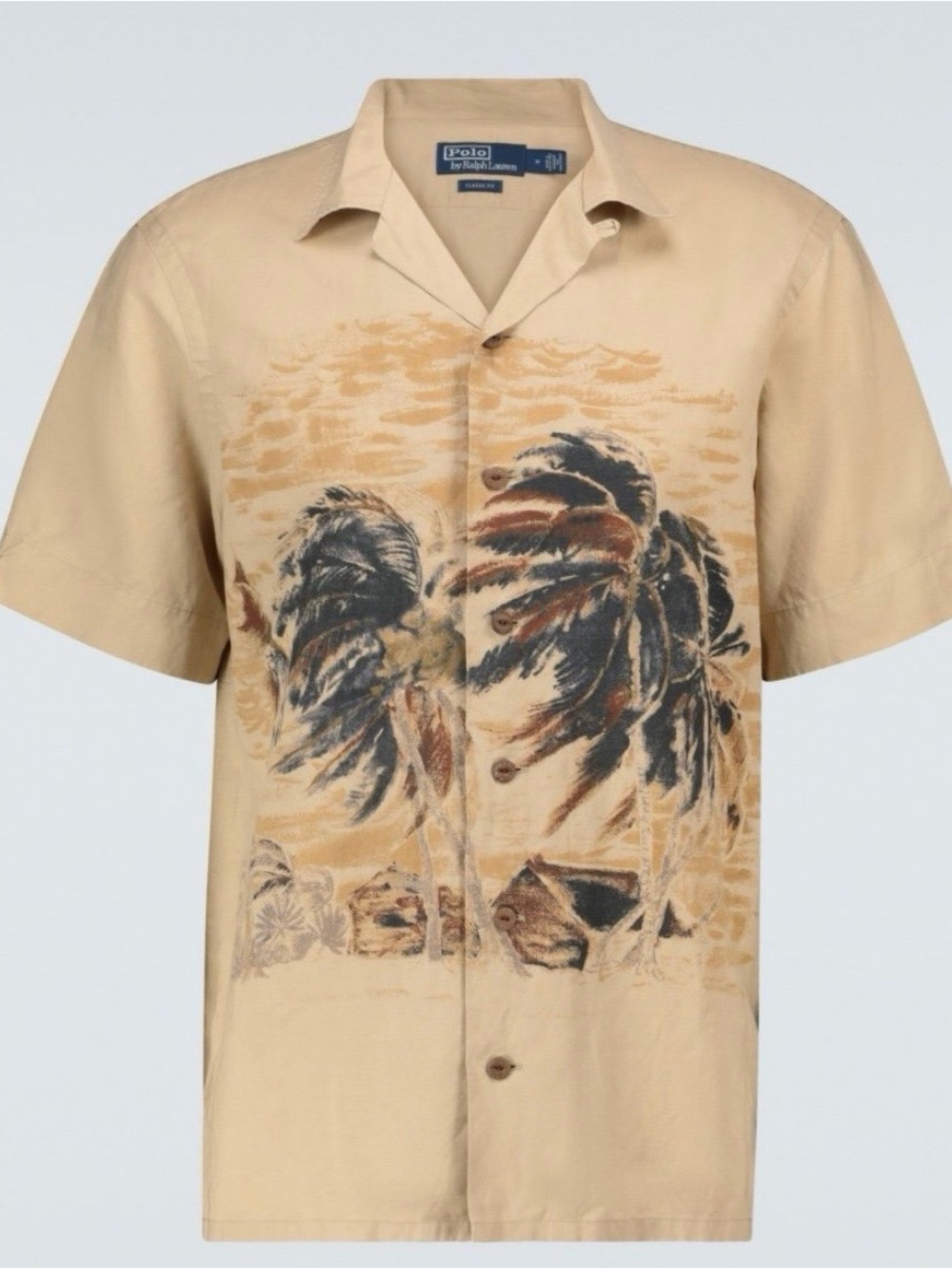 Vintage 90s PoloRalph Lauren Looped Collar Beach Camp Button Shirt
